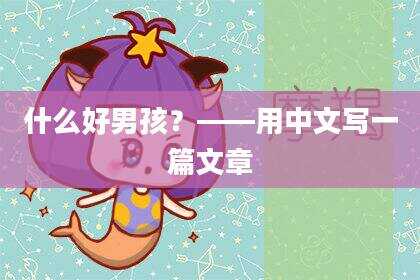 什么好男孩？——用中文写一篇文章