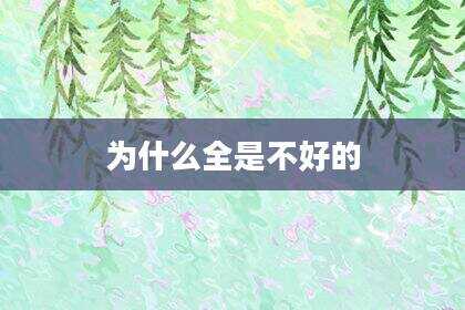 为什么全是不好的