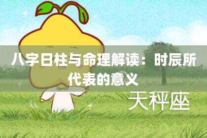 八字日柱与命理解读：时辰所代表的意义