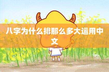 八字为什么排那么多大运用中文
