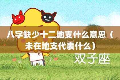 八字缺少十二地支什么意思（未在地支代表什么）