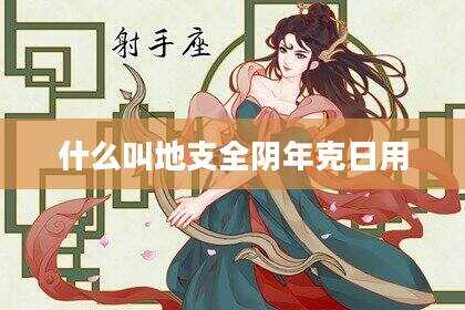 什么叫地支全阴年克日用