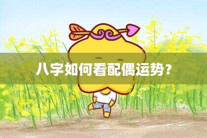 八字如何看配偶运势？