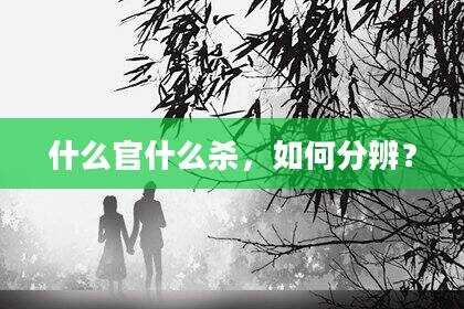什么官什么杀，如何分辨？