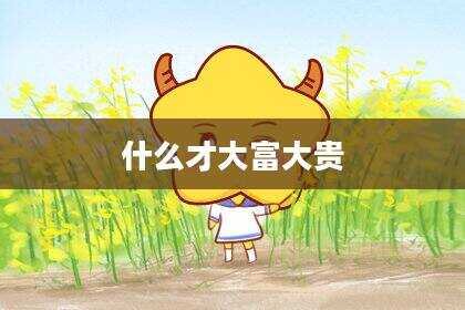 什么才大富大贵