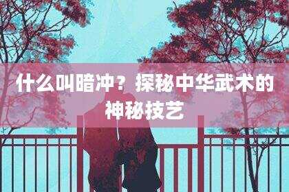 什么叫暗冲？探秘中华武术的神秘技艺