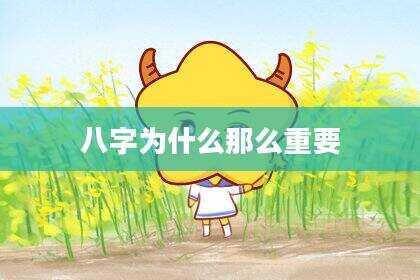 八字为什么那么重要