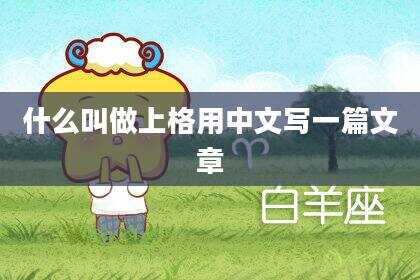 什么叫做上格用中文写一篇文章