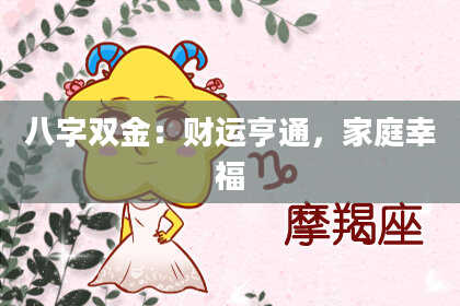 八字双金：财运亨通，家庭幸福