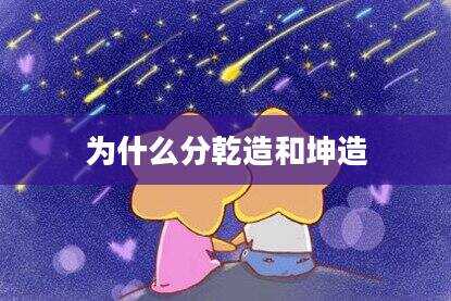 为什么分乾造和坤造