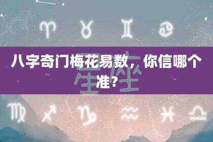 八字奇门梅花易数，你信哪个准？
