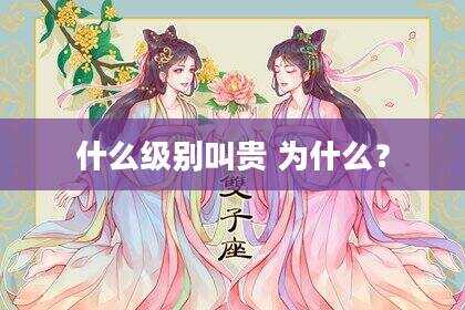 什么级别叫贵 为什么？