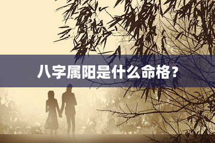 八字属阳是什么命格？