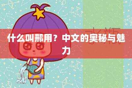 什么叫邢用？中文的奥秘与魅力