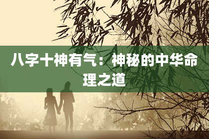 八字十神有气：神秘的中华命理之道