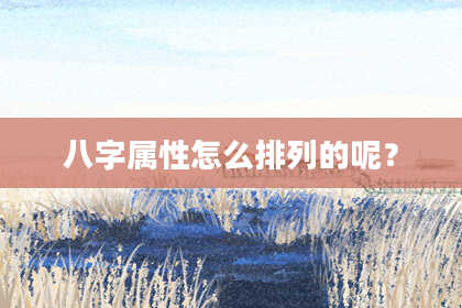 八字属性怎么排列的呢？