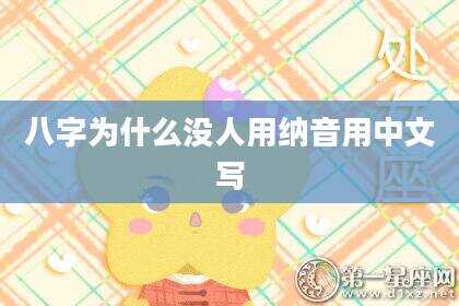 八字为什么没人用纳音用中文写