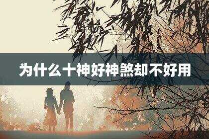 为什么十神好神煞却不好用