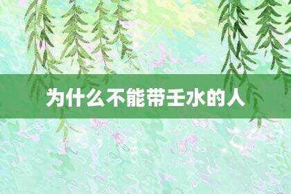 为什么不能带壬水的人