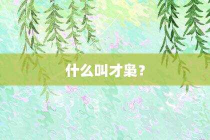 什么叫才枭？