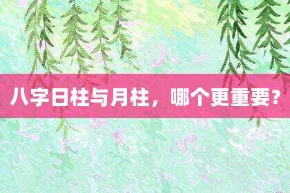 八字日柱与月柱，哪个更重要？
