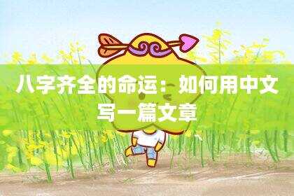 八字齐全的命运：如何用中文写一篇文章
