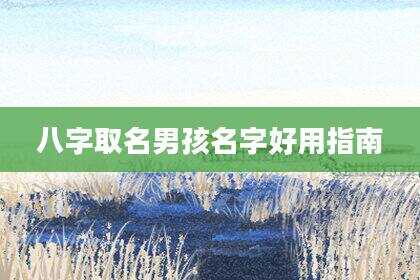 八字取名男孩名字好用指南