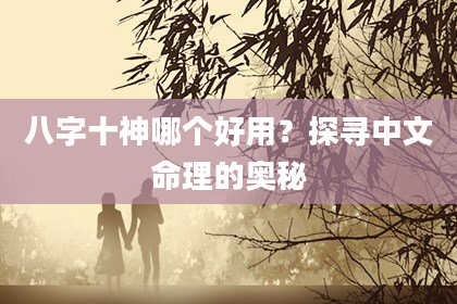 八字十神哪个好用？探寻中文命理的奥秘