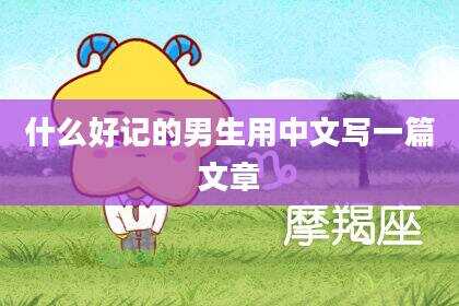 什么好记的男生用中文写一篇文章