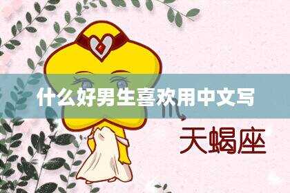 什么好男生喜欢用中文写