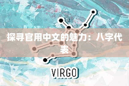 探寻官用中文的魅力：八字代表