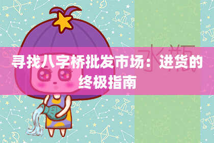 寻找八字桥批发市场：进货的终极指南