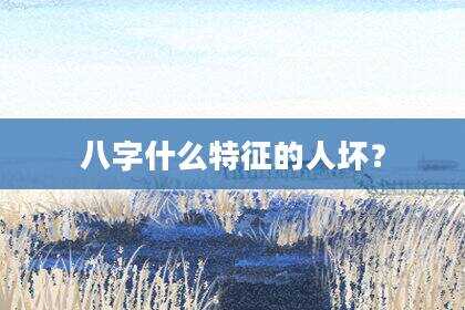 八字什么特征的人坏？