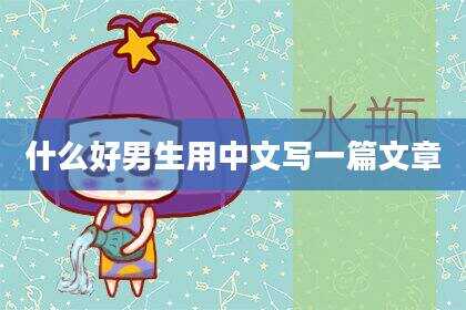什么好男生用中文写一篇文章